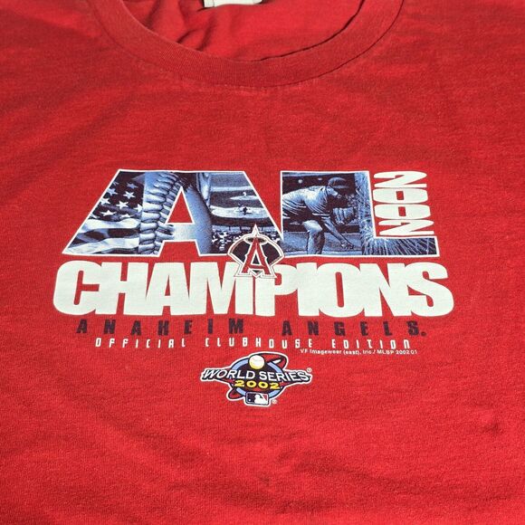 Vtg Anaheim Angels MLB T-Shirt 2002 World Series Champions Los Angeles Mens 2XL - Picture 3 of 7
